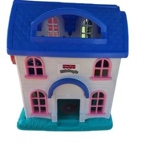 fisher-Price Little People Blue Roof Dollhouse House WITH accessories